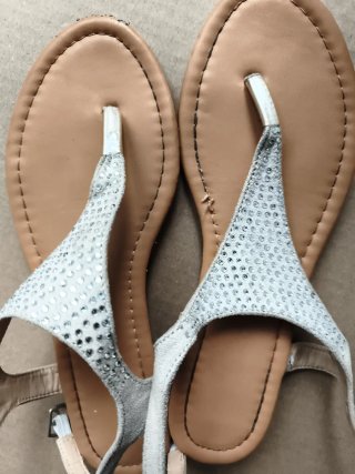 Sandalias vestir plateadas talla 38