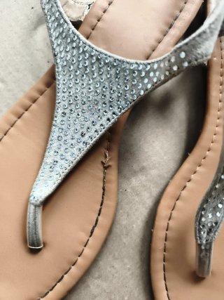 Sandalias vestir plateadas talla 38
