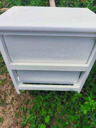 Mesita Noche Madera Blanca y Azul Mesa Auxiliar