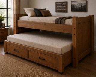 Cama doble altura madera
