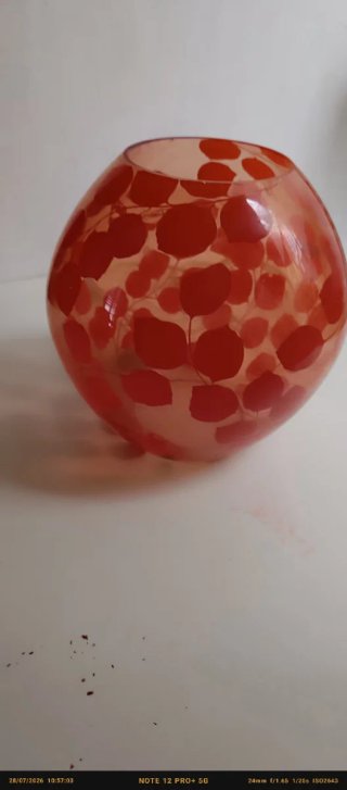 Lámpara cristal vintage Ikea hojas rojas