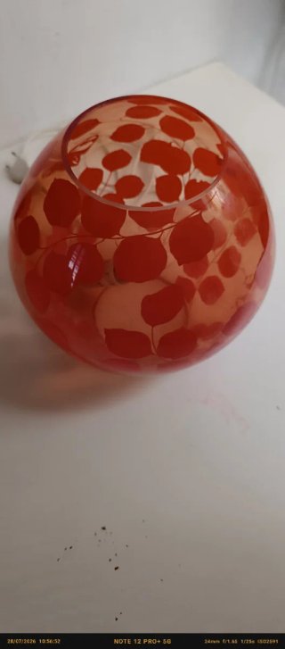 Lámpara cristal vintage Ikea hojas rojas