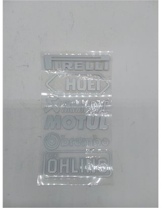 Juego de adhesivos n.º 3 (12 pegatinas blancas - color a elegir) - logotipo de Pirelli Akrapovic - 16 cm - pegatinas para coche - mot