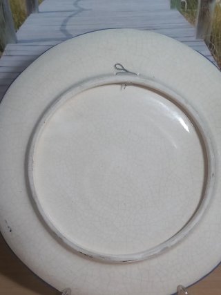 Plato decorativo cerámica azul y blanco
