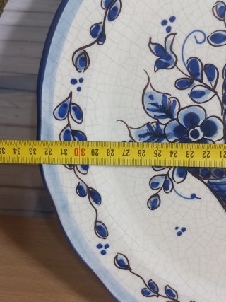 Plato decorativo cerámica azul y blanco