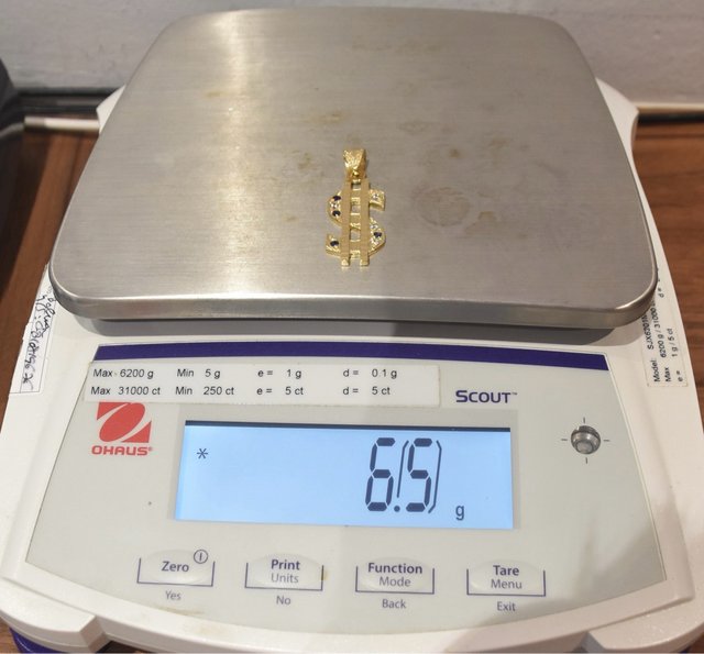 COLGANTE DOLLAR $ DE ORO 18K/ 6.5GR