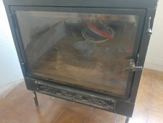 Casete chimenea hierro fundido con cristal