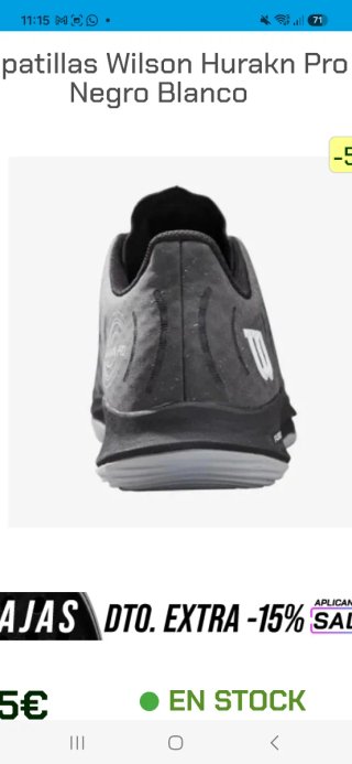 Zapatillas Pádel Wilson Hurakn Pro Negro Blanco