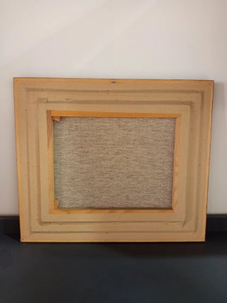 Pintura al óleo con marco de madera