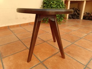 Mesa auxiliar redonda madera maciza