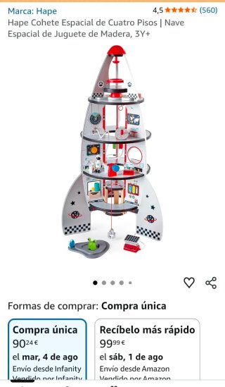 Cohete de madera para niños