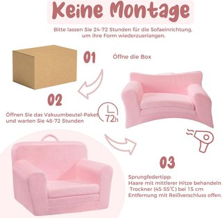 Sofá Infantil Plegable Eufurnibi Rosa