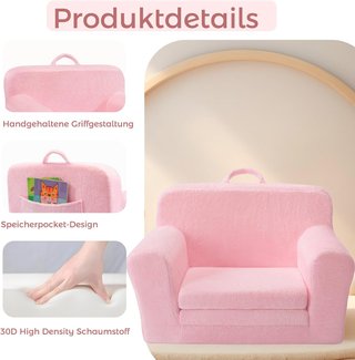 Sofá Infantil Plegable Eufurnibi Rosa