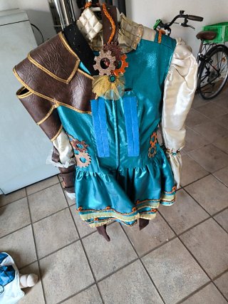 Disfraz Carnaval Dorado y Turquesa Talla Única