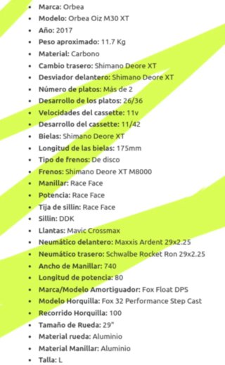 Orbea Oiz M30 XT ( no me interesan cambios)