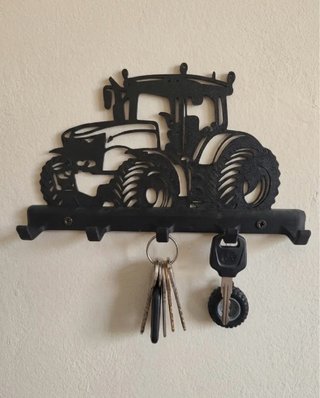 Cuelga llaves tractor metal negro