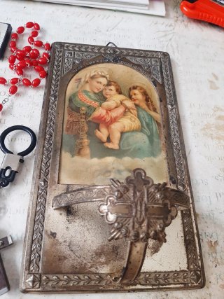 Lote de artículos religiosos vintage