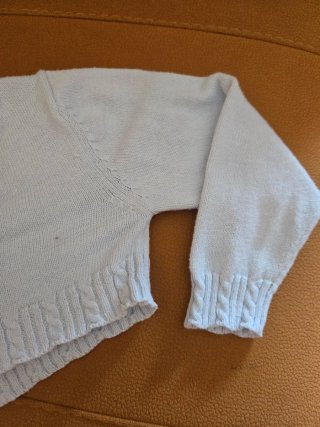 Chaqueta corta de punto azul