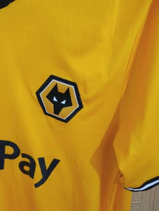 Camiseta Wolves  Amarilla Negra Talla l con dorsal