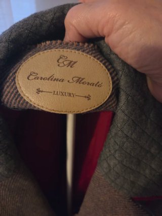 Chaqueta americana vintage gris y roja