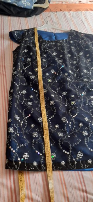 Vestido fiesta azul lentejuelas