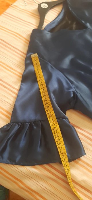 Vestido de satén azul talla XXXL