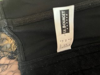 Bustier guepiere pizzo nero e bronzo taglia IV