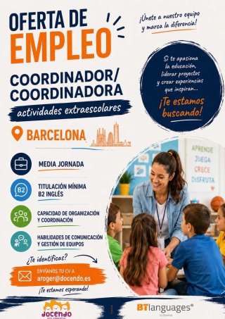 Coordinador de extraescolares en Barcelona