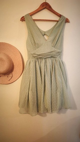 Vestido vuelo Blanco verde