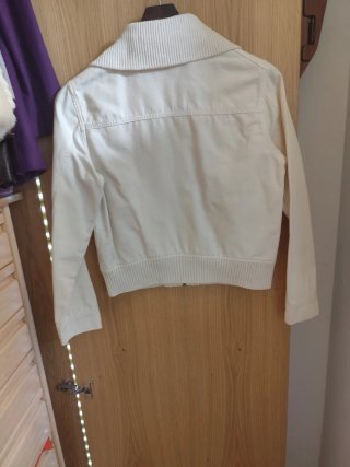 Cazadora vaquera blanca cienporcientre Talla L