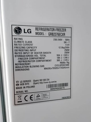 Nevera Americana LG Acero Inoxidable
