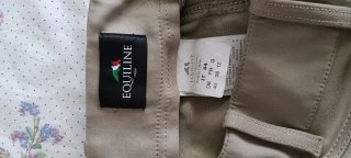 Pantalón Equitación Mujer Equiline Beige/Negro