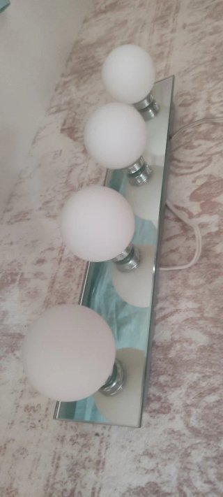 Apliques Luces Tocador Plata y Blanco