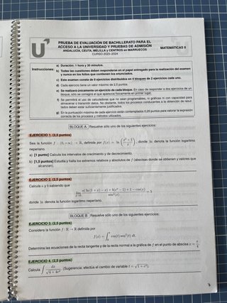 Libro práctica PAU Andalucía Matemáticas II