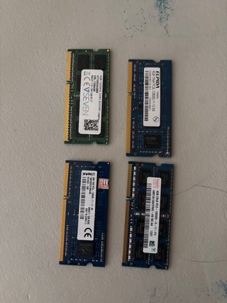4 Tarjetas RAM DDR3 4GB