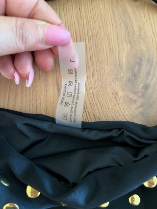 Bikini Missguided nero con borchie tg L