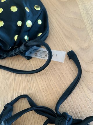 Bikini Missguided nero con borchie tg L
