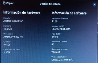 PC Sobremesa AMD FX 6300 6 núcleos