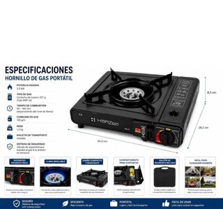 Pack Hornillo portátil + 4 botellas