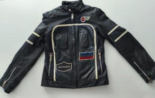 Chaqueta Cuero Y2K Motera Parches