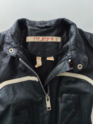 Chaqueta Cuero Y2K Motera Parches