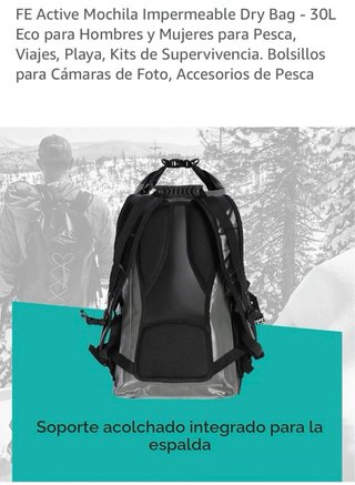Mochila Estanca 30L Negra y Turquesa