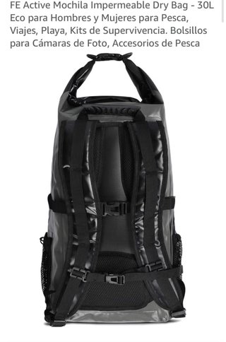 Mochila Estanca 30L Negra y Turquesa