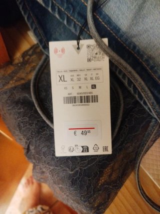 Vestido Zara vaquero con encaje nuevo con etiqueta