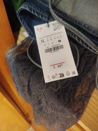 Vestido Zara vaquero con encaje nuevo con etiqueta