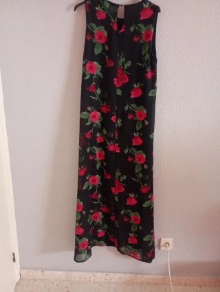 Vestido largo estampado flores