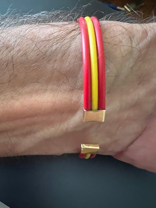 Bracciale Spagna Oro 18K e Gomma Uomo