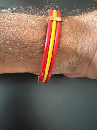 Bracciale Spagna Oro 18K e Gomma Uomo