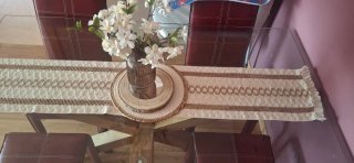 Mesa de comedor cristal y madera