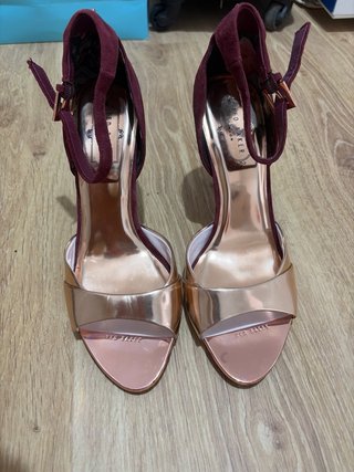 Sandalias Ted Baker N.40 Oro/Morado Sin Estrenar